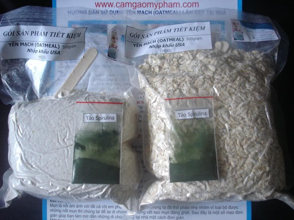 Mặt nạ cám gạo, bột yến mạch, tảo Spirulina sản phẩm tự nhiên (25k/hộp/sd 30 ngày) - 2