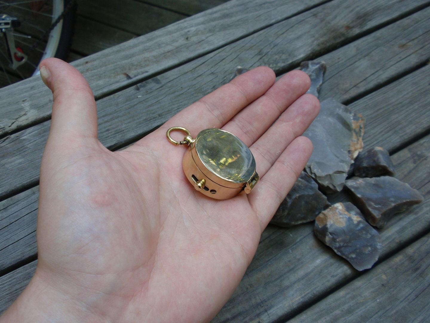 lot of 10 brass compass push button 2/" with beautiful wooden box stanley london