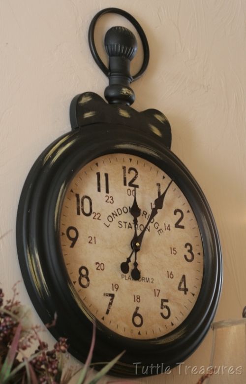 TUSCAN POCKET WATCH WALL CLOCK Large VINTAGE STYLE Gallery ANTIQUE
