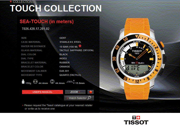 tissot sea touch problems